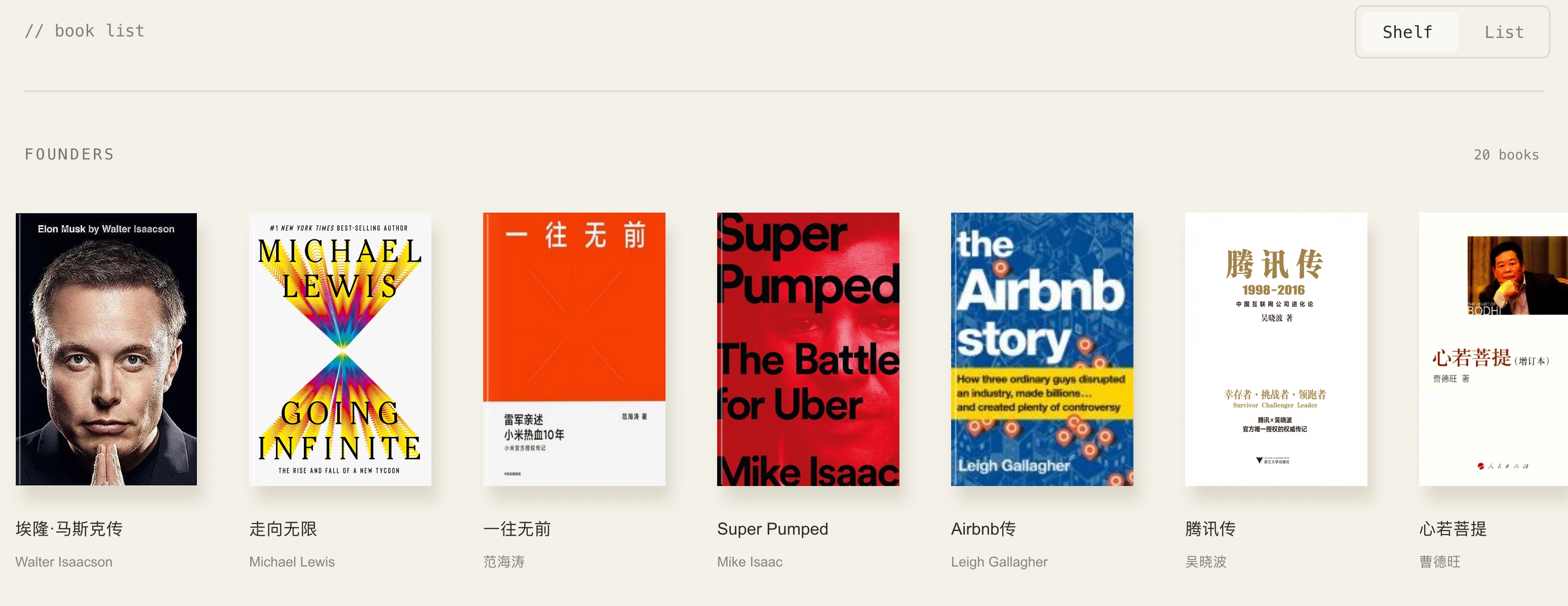 The ZhenFund Reading Club bookshelf